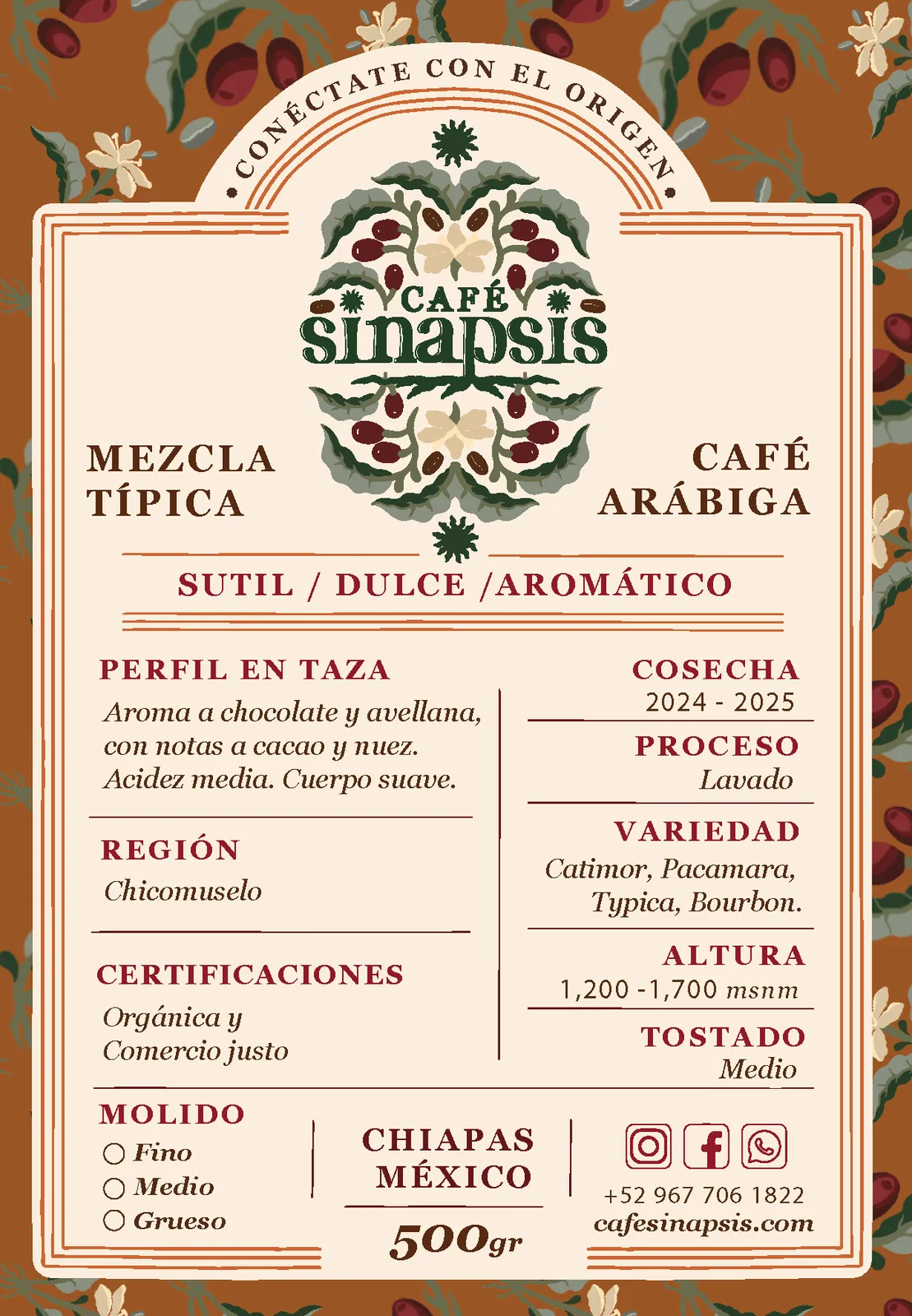 Café tostado y/o molido Mezcla típica x1kg