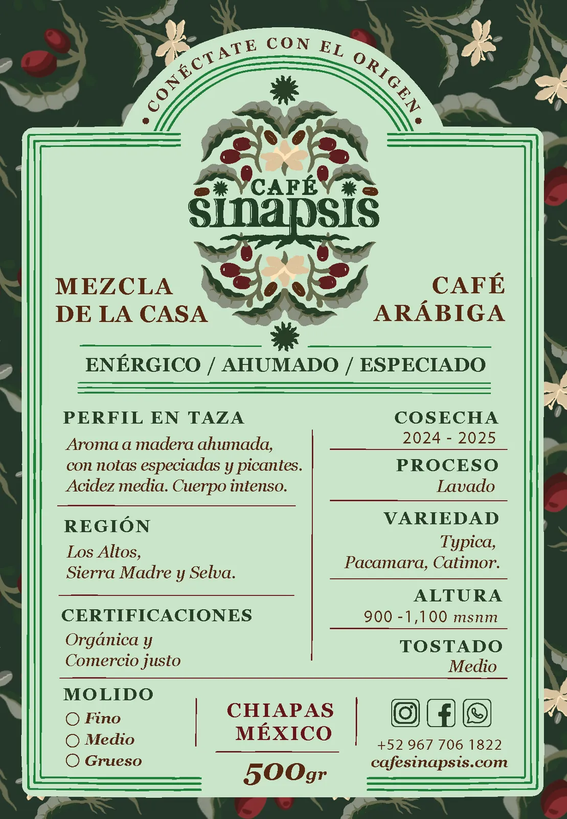 Café tostado y/o molido Mezcla de la casa x1kg